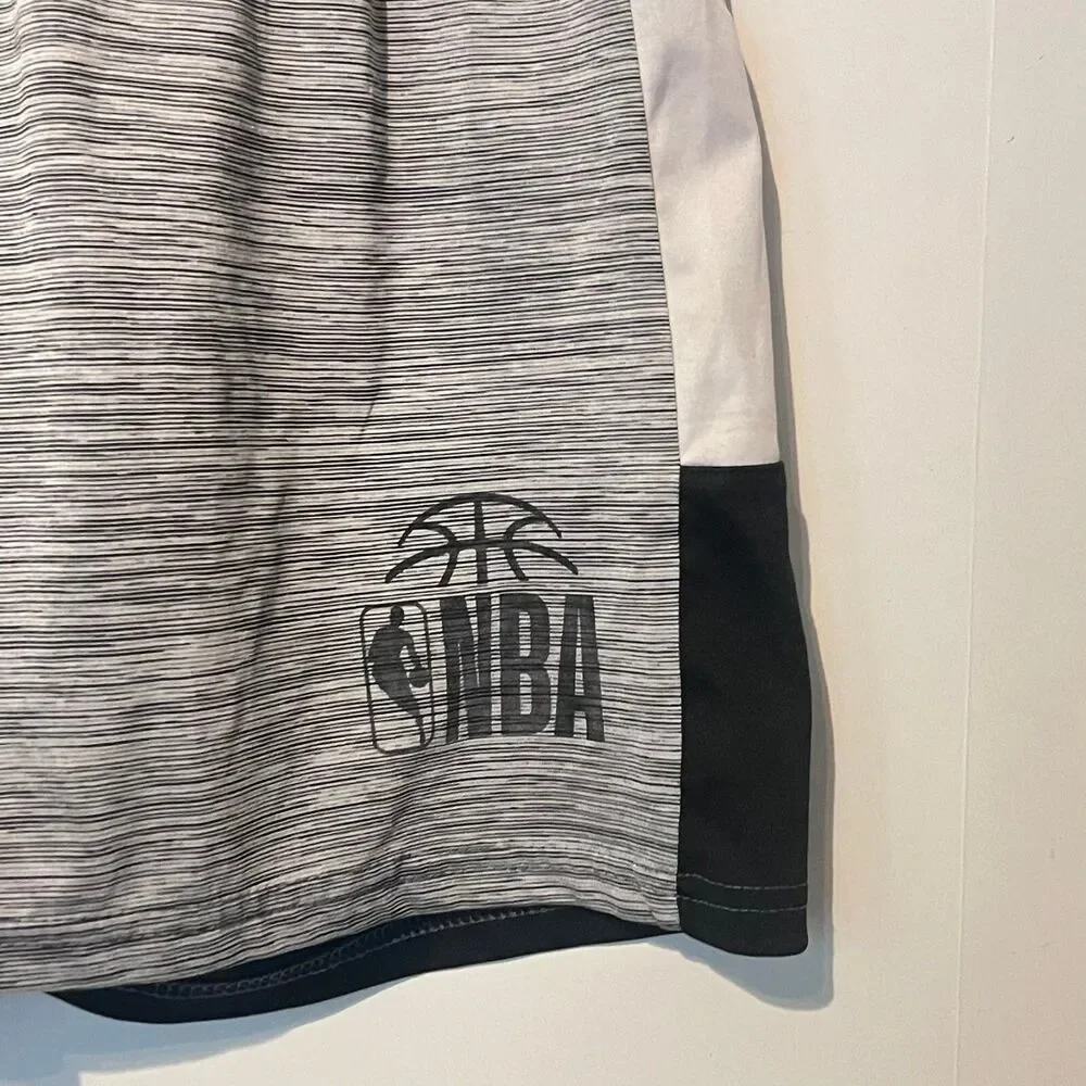 Vintage NBA Mens Athletic Shorts Size S Grey Black Athletic Stretch Embroidered